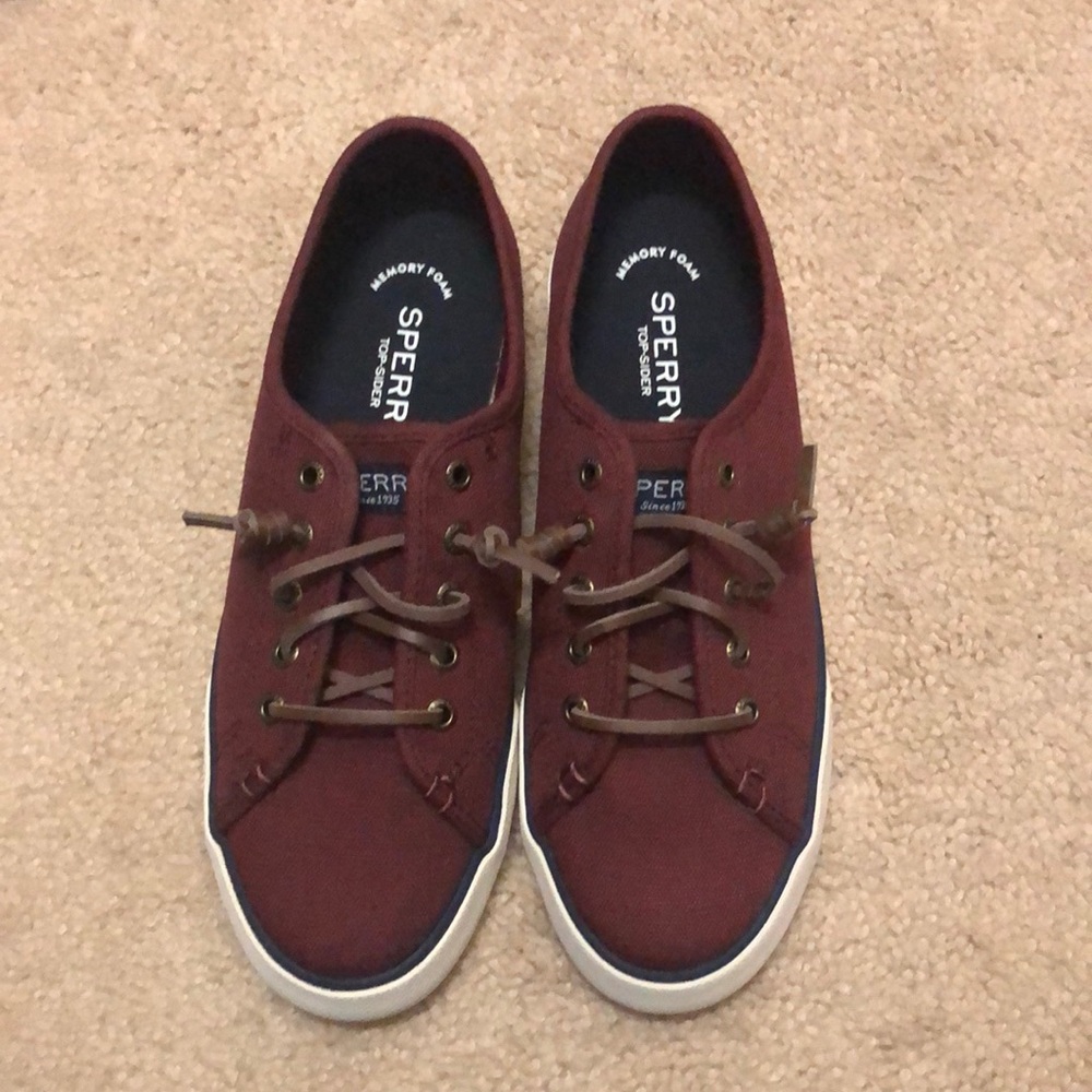 Burgundy Sperrys